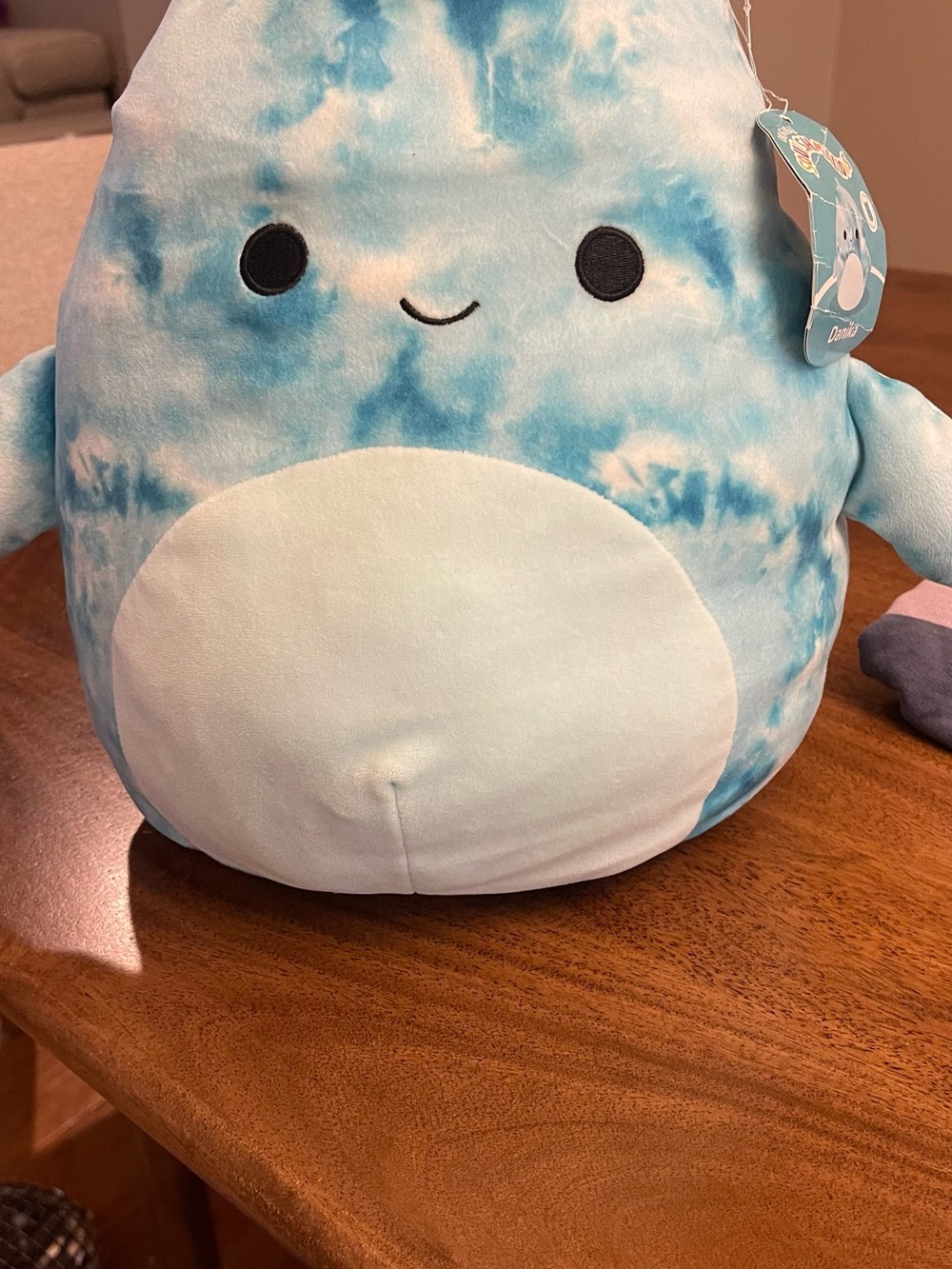 Squishmallows danika the shark Blue Tie-Dye Plushie Pillow 13”